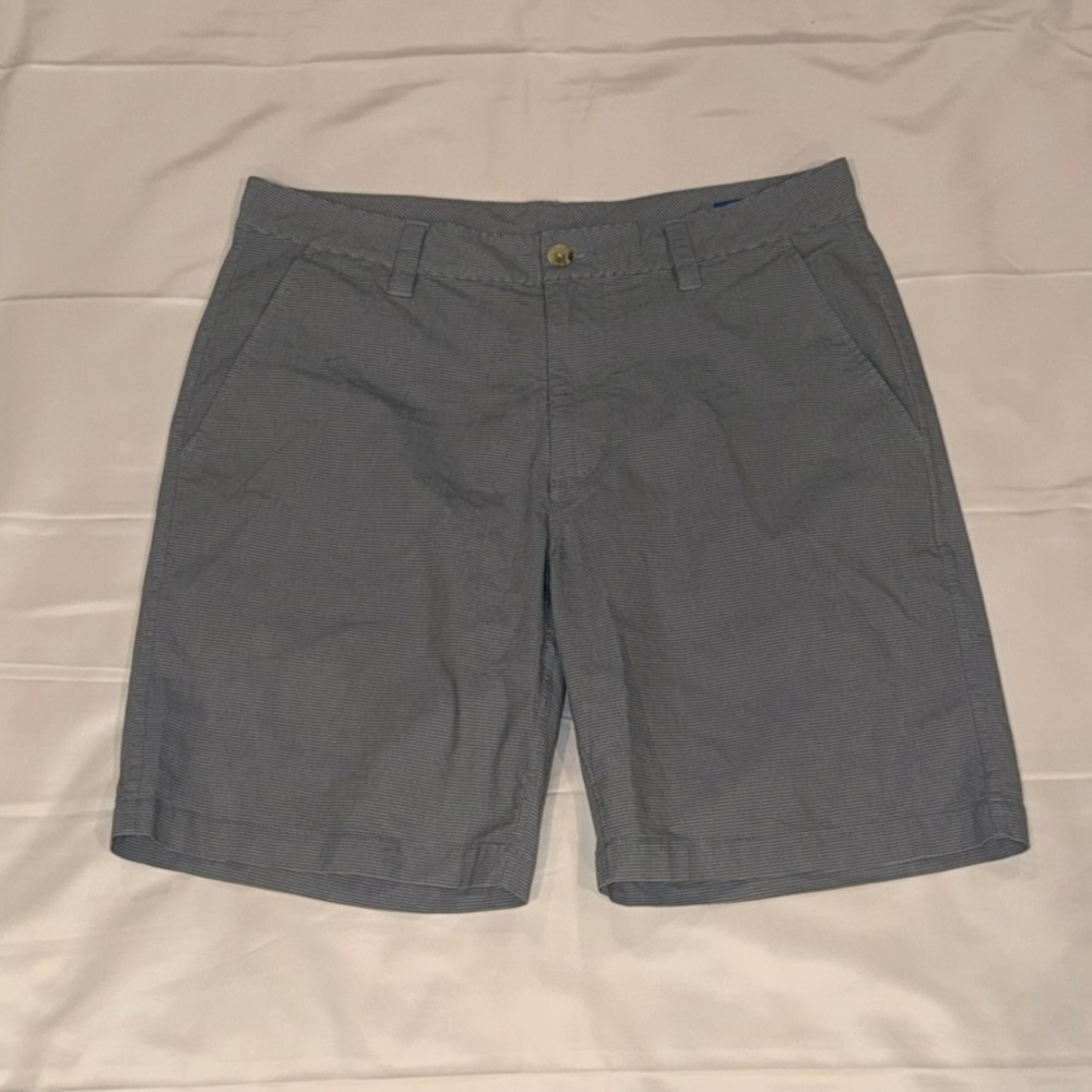 Southern Tide Chino Shorts Mens W34 Blue White Micro Stripe Skipjack Logo